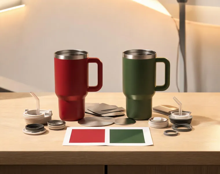 Stanley color and material samples for drinkware design