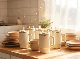 Cream Stanley mug set